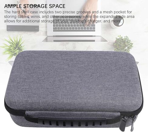 Denash Travel Hard Case ، حقيبة تخزين واقية من Nylon لـ Mini M4 M4 Pro Chip Desktop Computer 2024 Mini Pcs ، مع سحاب مزدوج وجيب شبكة ، مقبض مصنوع يدويًا in Kuwait