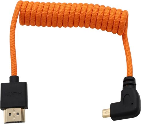 الزاوية اليمنى micro-hdmi إلى HDMI 4K60 8K proras الكابل الخام لـ Atomos Ninja v Ultra Monitor ، Sony ZV-E1 A7C2 A6700 ، Canon R6ii R5 R3 ، Lumix S5 S9 G100 ، Fujifilm X-T50 ، Reded Coail in Kuwait