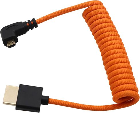الزاوية اليمنى micro-hdmi إلى HDMI 4K60 8K proras الكابل الخام لـ Atomos Ninja v Ultra Monitor ، Sony ZV-E1 A7C2 A6700 ، Canon R6ii R5 R3 ، Lumix S5 S9 G100 ، Fujifilm X-T50 ، Reded Coail in Kuwait