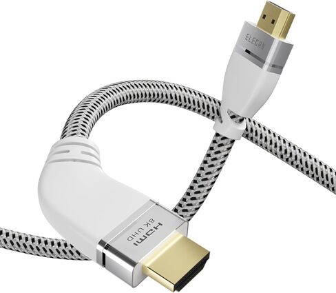 Elecan Certified 8K HDMI 2.1 Cable 6 Ft, Left 45 Degree Angled High Speed 48Gbps Braided HDMI Cord, 8K@60Hz 4K@120Hz 2K 1080P, HDR10+, eARC HDCP 2.3 for Video Gaming PC PS5 Xbox Switch TV Monitor in Saudi Arabia