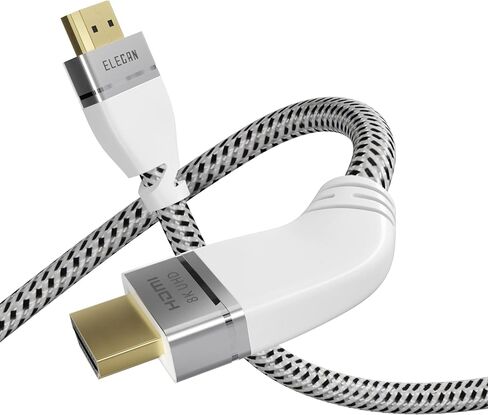 Elecan Certified 8K HDMI 2.1 Cable 6 Ft, Left 45 Degree Angled High Speed 48Gbps Braided HDMI Cord, 8K@60Hz 4K@120Hz 2K 1080P, HDR10+, eARC HDCP 2.3 for Video Gaming PC PS5 Xbox Switch TV Monitor in Saudi Arabia