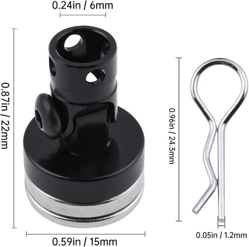 HobbyPark Aluminum Alloy Magnetic Stealth Invisible Body Post Mount for RC Hobby Model Car (Set of 4) (Black) in Saudi Arabia
