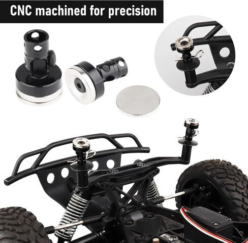 HobbyPark Aluminum Alloy Magnetic Stealth Invisible Body Post Mount for RC Hobby Model Car (Set of 4) (Black) in Saudi Arabia
