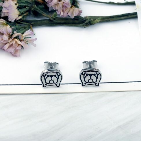 OKEYCH French Bulldog Lover Gift French Bulldog Stud Earrings French Bulldog Owner Jewelry French Bulldog Mom Gift in Saudi Arabia