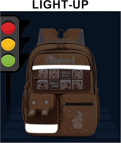 Capybara Backpack Kawaii Capibara Multipurpose Bag Cute Animal Mochila De Capybara for Daily Casual Travel Daypack Capivara Capibara Kapibara Cabybara Captbara bara Funny Backpack (Brown2) in Kuwait
