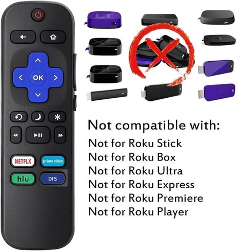 (Pack of 2) Replacement-Remote-Control for Roku-TV,Compatible for TCL Roku/Hisense Roku/Onn Roku/Philips Roku Smart TVs(Not for Roku Stick and Box) in Saudi Arabia