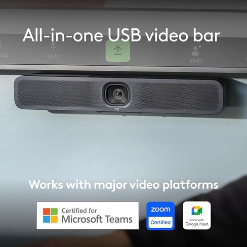 Logitech Meetup 2 All-in-One USB Corner Room Camera ، شريط فيديو مضغوط مع ميزات AI المدمجة ، يعمل مع فرق Microsoft ، غرف التكبير ، Google Meet ، وأكثر من ذلك (متجددة) in Kuwait