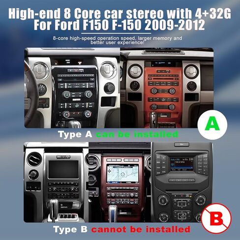 Android 14 Car Radio for Ford F150 2009-2014 with Wireless CarPlay & Android Auto, 4+32G 9" HD Touchscreen Ford F-150 Stereo, SWC, AM/FM/RDS, HD Backup Camera in Kuwait