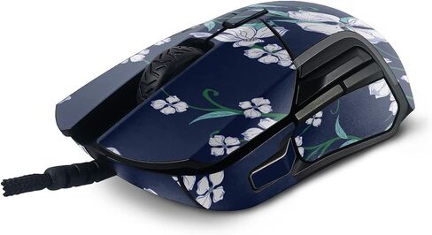 MightySkins Skin Compatible with SteelSeries Rival 5 Gaming Mouse - White Freesia | Protective, Durable, and Unique Vinyl Decal wrap Cover | Easy to Apply, Remove, and Change Styles | Made in The USA in Saudi Arabia