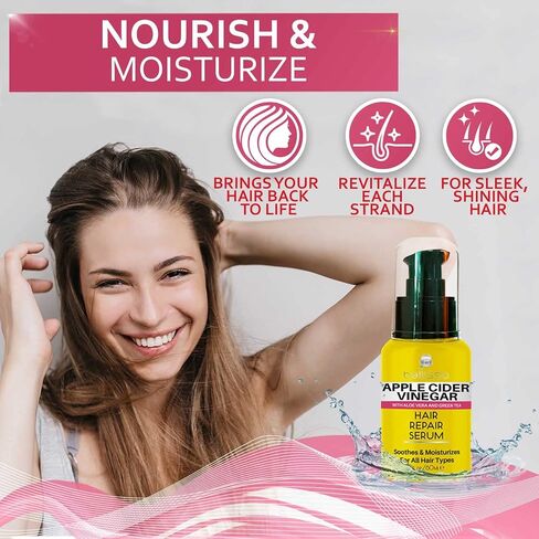 Tea Tree Oil Hair Serum - Moisturizer Treatment for Fighting Dandruff and Repair Dry, Damaged Hair and Itchy Scalp - Care and Styling Products for Women and Men - With Anti Frizz Keratin for Shine in Kuwait