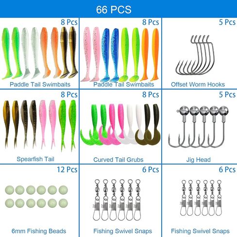 طعوم السباحة المسببة للسباحة والطعان البلاستيكية الناعمة-سحر الصيد النابض بالحياة مع السنانير ، والرقص ، واليرقات للمياه العذبة والمياه المالحة-مثالية للباس ، كرابي ، سمك السلمون المرقط وصيد الأسماك متعددة الأنواع in Kuwait