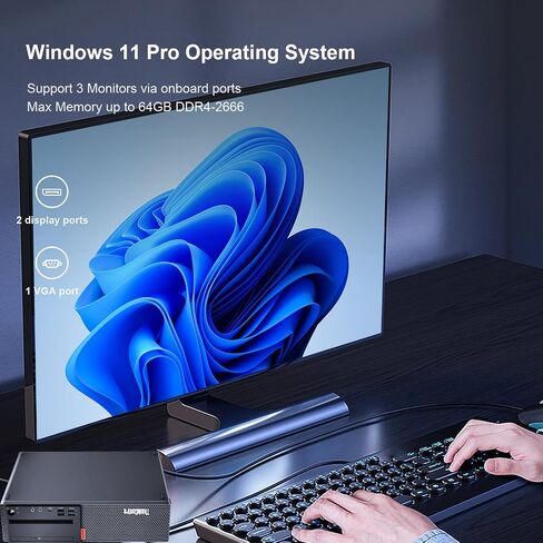 Lenovo ThinkCentre M720 SFF Desktop Intel i7-9700 up to 4.70GHz 32GB DDR4 New 512GB NVMe SSD Built-in AX210 Wi-Fi 6E BT Dual Monitor Support Wireless Keyboard and Mouse Win11 Pro (Renewed) in Saudi Arabia