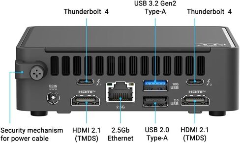 ASUS NUC 15 PRO NUC15CRKU7 MINI PC ، Cyber ​​Canyon Core Ultra 7 255H ، 16-CORES 5.1GHz ، 96GB RAM + 4TB NVME ، ARC 140T GRASTS ، WIFI 7 + BT 5.4 ، WIN 11 PRO (96GB RAM + 4TB NVME) in Kuwait