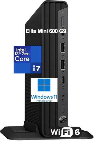 HP Elite Mini 600 G9 MFF Business سطح المكتب ، Intel 16-Core I7-13700T ، 64GB DDR5 RAM ، 2TB PCIE SSD ، WiFi 6 ، Bluetooth ، RJ-45 ، Type-C ، HDMI ، DisplayPort ، KB and Mouse ، Windows 11 Pro ( in Kuwait