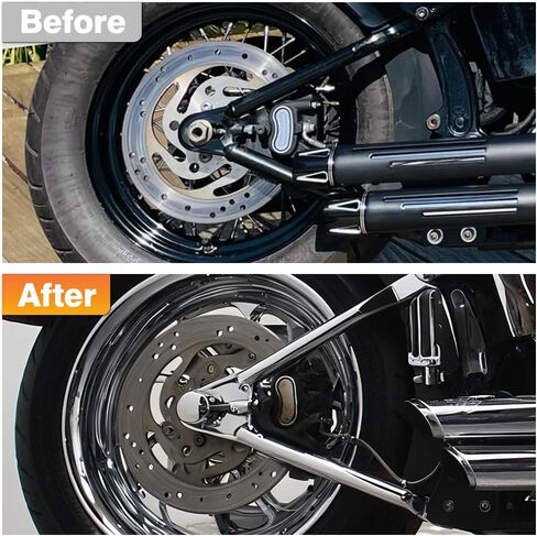 Rear Axle Cap Nut Covers, Motorcycle Rear Axle Cover Cap Nut Bolt Kit, Compatible with Harley Touring Electra Road Glide Softail - Silver in Saudi Arabia