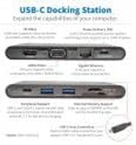 Tripp Lite USB-C Docking Station Hub ، 4K @ 30 Hz HDMI ، VGA ، Gigabit Ethernet Port ، 100W PD Charging ، USB 3.2 GEN in Saudi Arabia