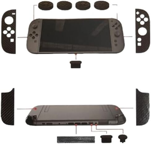 غطاء الغبار لمفتاح Nintendo 2 ， [New - 6in1] مجموعة حماية من النوع C غبار سماعة الرأس مقببة غبار المقبضات ملصقات السيليكون الروك روك الخدش الغبار الخدش والوقاية من الأوساخ in Kuwait
