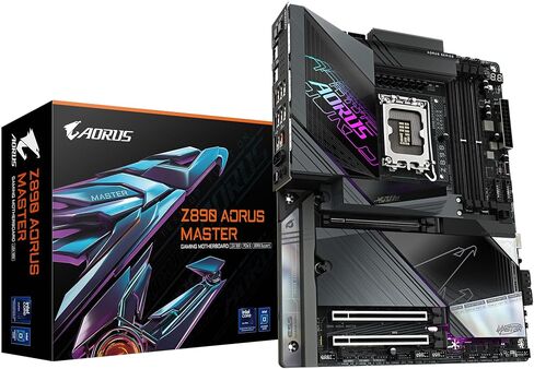 GIGABYTE Z890 AORUS Master Motherboard - Supports Intel Core Ultra (Series 2) CPUs, 18+1+2 Phases VRM, up to 9500MHz DDR5 (OC), 2xPCIe 5.0 + 3xPCIe 4.0, Wi-Fi 7, 10GbE LAN, Thunderbolt 4 in Saudi Arabia