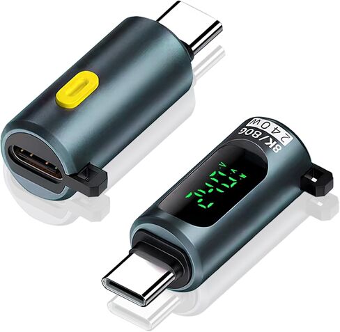 Poyiccot USB C Extender 80Gbps, 240W USB Type C Extension Adapter to Switch LED Digital Dispaly, 8K@60Hz USB C Male to Female Adapter for Thunderbolt 5/4, MacBook, iMac, 2Pack in Black in Saudi Arabia