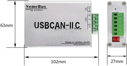 USB to CAN Module USBCAN-II C Bus Analyzer USB CAN Card New Energy Vehicle CAN Debugging(C Silver) in Saudi Arabia