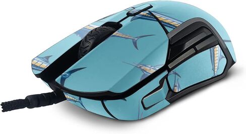 Mayyskins Skin متوافق مع Steelseries منافس 5 ألعاب الماوس - Billfish Stripes | غلاف الالتفاف الواقي ، الدائم ، والفريد من نوعه | من السهل تطبيق وتغيير الأنماط | صنع في الولايات المتحدة in Saudi Arabia
