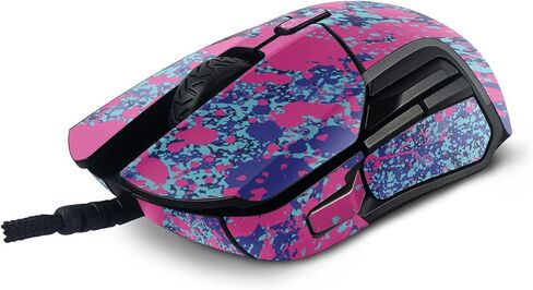 MightySkins Skin Compatible with SteelSeries Rival 5 Gaming Mouse - Vibrant Splatter | Protective, Durable, and Unique Vinyl Decal wrap Cover | Easy to Apply and Change Styles | Made in The USA in Saudi Arabia