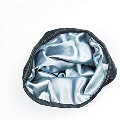Grace Eleyae GE Sleep Cap | صفعة سوداء كبيرة حريري النوم قبعة صغيرة أنيقة غطاء رأس عالي الجودة للشعر المجعد النساء قبعات صفعة ناعمة وسلسة in Saudi Arabia