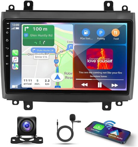 Stereo Double Din Car Stereo لـ Cadillac CTS 2003-2007 ، لـ SRX 2004-2008 مع Carplay اللاسلكي و Android Auto ، 10 بوصة الشاشة التي تعمل باللمس. in Kuwait