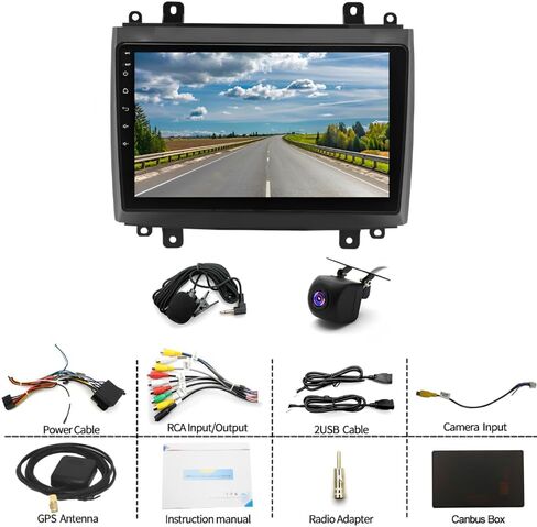 Stereo Double Din Car Stereo لـ Cadillac CTS 2003-2007 ، لـ SRX 2004-2008 مع Carplay اللاسلكي و Android Auto ، 10 بوصة الشاشة التي تعمل باللمس. in Kuwait
