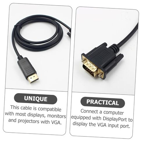 1.8m DisplayPort to VGA Cable Male to Male Adapter for Operations and Projects محول الفيديو المحمول المتوافقة in Kuwait