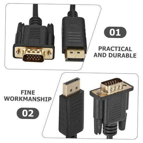 1.8m DisplayPort to VGA Cable Male to Male Adapter for Operations and Projects محول الفيديو المحمول المتوافقة in Kuwait