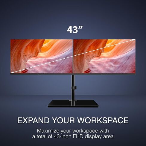 Packard Bell Airframe Workstation - 2x 21 FHD Switors ، Fesa Mount ، 1920x1080 ، Ultrawide ، Tilt Adjust ، HDMI/VGA ، إطار نحيف ، للمنزل ، المكتب ، والألعاب الخفيفة (متجددة) in Kuwait