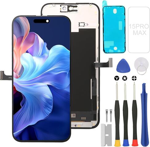 بالنسبة إلى مجموعة أدوات استبدال شاشة iPhone 15Promax الكاملة مع النغمة الحقيقية ، استبدال iPhone 15Pro Max لـ (A2849 ، A3105 ، A3106 ، A3108) شاشة عرض أرقام شاشة LCD مع أدوات اللمس والإصلاح ثلاثية الأبعاد in Saudi Arabia