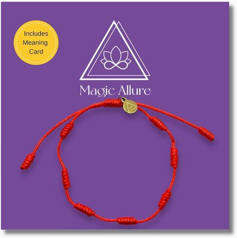 Magic Allure 7 Chakra bracelet Handmade Red Cord with crystal beads. Perfect for spiritual balance, healing and aligning energy. Yoga Gifts. Adjustable Cord for Adults, Women and Men. in Saudi Arabia