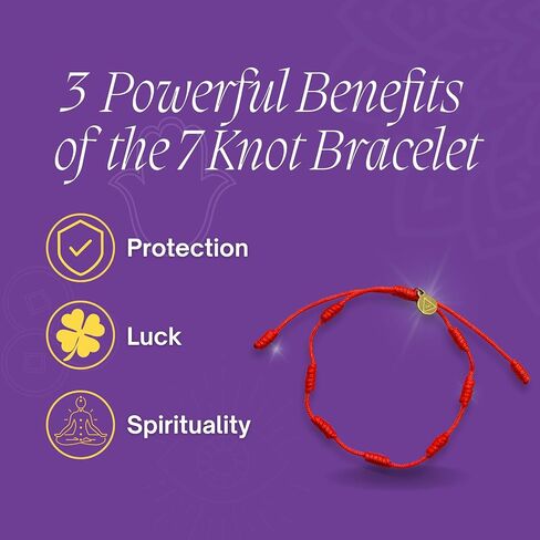 Magic Allure 7 Chakra bracelet Handmade Red Cord with crystal beads. Perfect for spiritual balance, healing and aligning energy. Yoga Gifts. Adjustable Cord for Adults, Women and Men. in Saudi Arabia