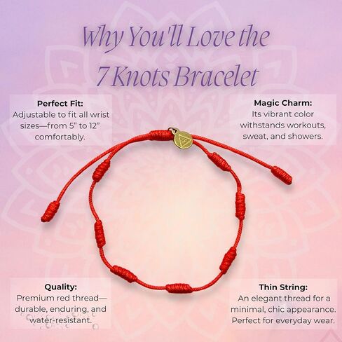 Magic Allure 7 Chakra bracelet Handmade Red Cord with crystal beads. Perfect for spiritual balance, healing and aligning energy. Yoga Gifts. Adjustable Cord for Adults, Women and Men. in Saudi Arabia