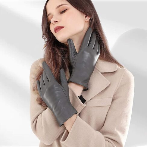 Air Curvey Winter Touch Screen Leather Gloves Womens Driving Glove Warm Lining in Kuwait
