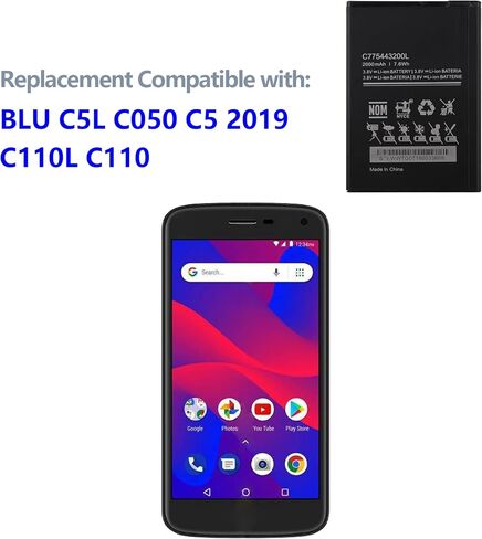 New Rechargeable Battery C775443200L Compatible with BLU C5L C050 C5 2019 C110L C110 with Tools in Saudi Arabia
