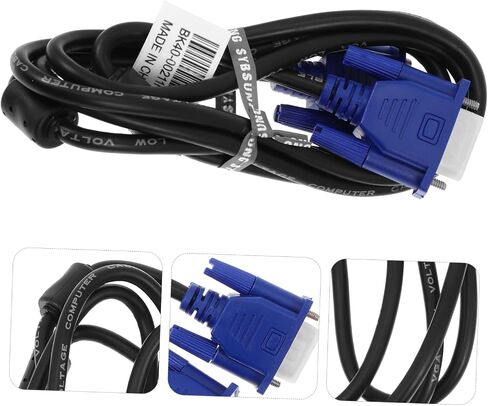 POPETPOP 2pcs VGA Data Cable for PC Projector and Monitor High Definition VGA Connector 6ft Length Compatible Computers and Projectors in Saudi Arabia