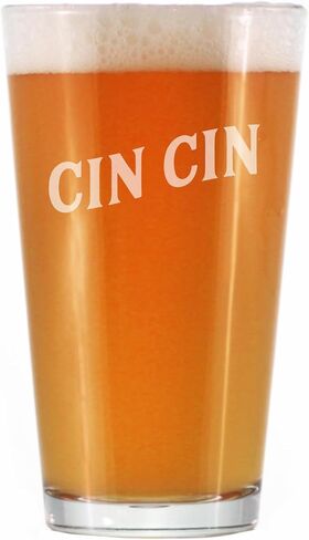 Cin Cin - Italian Cheers - Pint Glass for Beer - Cute Italy Themed Gifts or Party Decor for Women & Men - 16 Oz in Saudi Arabia