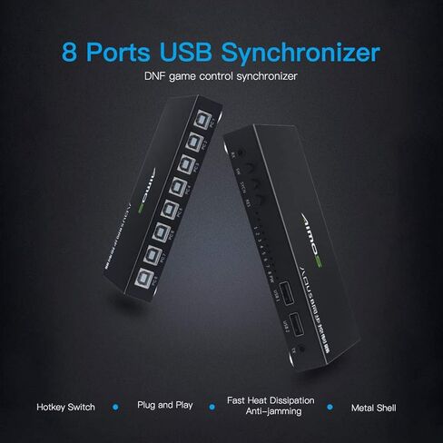 8 -Port USB Synchronizer - DNF Control Control Controller ، USB Keyboard and Mouse KVM Switch/Distributor for Gaming Studios ، Surveillance Surveillan in Kuwait
