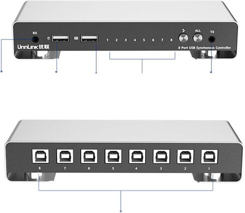 8 -port USB KVM Switch - لوحة المفاتيح المعدنية ومزامنة الماوس للألعاب والمكاتب والأمن وأورام مراقبة سوق الأوراق المالية - مشاركة USB متعددة الوظائف للحصول على الأداء الأمثل in Kuwait