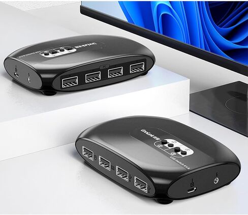 4-Port KVM Switch - USB Keyboard Mouse Controller, Share 4 Devices: Keyboard, Mouse, USB Drive, Printer, Optimal for Home Office & Gaming Setup in Saudi Arabia
