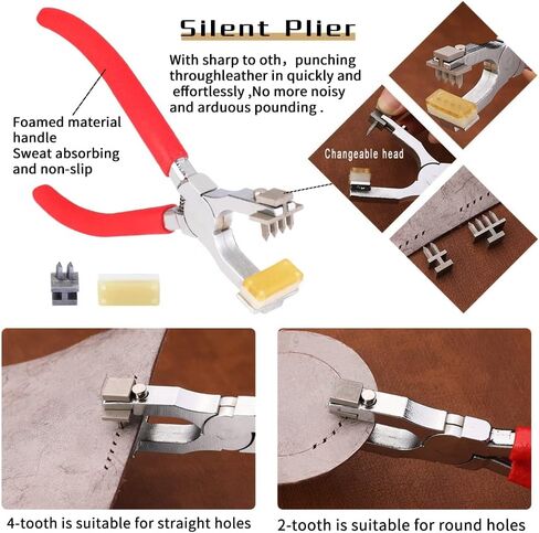 Jupean 458 Pieces Leather Kits, Leather Working Tools, Leathercraft Tools and Supplies with Instruction, Tool Holder, Leather Stamps Set, Prong Punch, Hole Hollow Punch for Leather Craft Working in Saudi Arabia