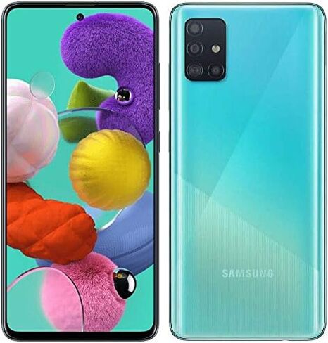 Samsung Galaxy A51 (128GB, 4GB) 6.5", 48MP Quad Camera, Dual SIM GSM Unlocked A515F/DS- Global 4G LTE International Model - Prism Crush Blue in Saudi Arabia
