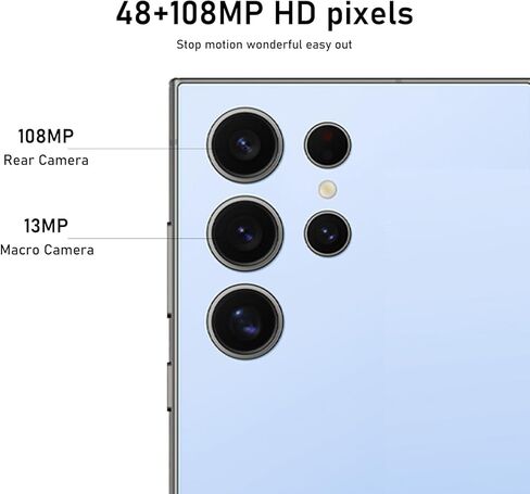 Echoamo C25 Ultra Unlocked Cell Phone, 5G Smartphone Android 14 Snapdragon 8 Gen 2 Octa-Core, 8GB+128GB UnlockPhone, 8000mAh Battery, 6.8" FHD+ 120Hz 80MP Camera, Dual SIM Phone/GPS/Face ID - Black in Kuwait