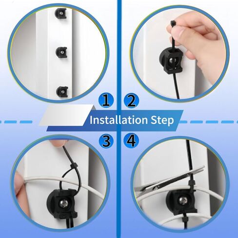 12Pcs Magnetic Cable Zip Tie Mounts with Duty Zip | Multipurpose Magnetic Cable Holder for Cable Management | Includes Adhesive Tabs for Non-metal Surfaces, Suitable for Walls, Tables and Cars in Saudi Arabia