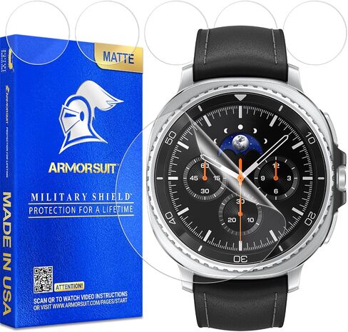 ArmorSuit 6 Pack for Samsung Galaxy Watch 8 Classic/Watch 4 Classic (46mm) Anti-Glare Screen Protector MilitaryShield Matte Film - Made in USA in Saudi Arabia