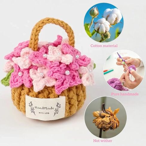 Bohemia Car Plant Crochet Hanging Basket Hanging Plant for Car Decor Car Accessories Cute Potted Plants Crochet Car Ornament Rear View Mirror Accessories Car Ornament for Friends Female in Saudi Arabia