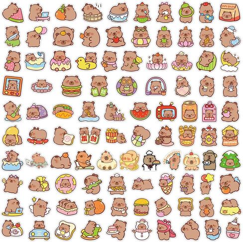 200 مساءً ملصقات Capybara مع صندوق هدايا ، وملصقات حيوانات كرتونية مقاومة للماء فينيل ملصقات ملصقات للكمبيوتر المحمول ، وزجاجات المياه ، لوح التزلج ، وكتاب ، وكتاب قصاصات Capybara شارات in Saudi Arabia